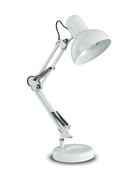 Ideal Lux Kelly TL1 Φωτιστικό Γραφείου με Σπαστό Βραχίονα για Ντουί E27 σε Λευκό Χρώμα 108117 